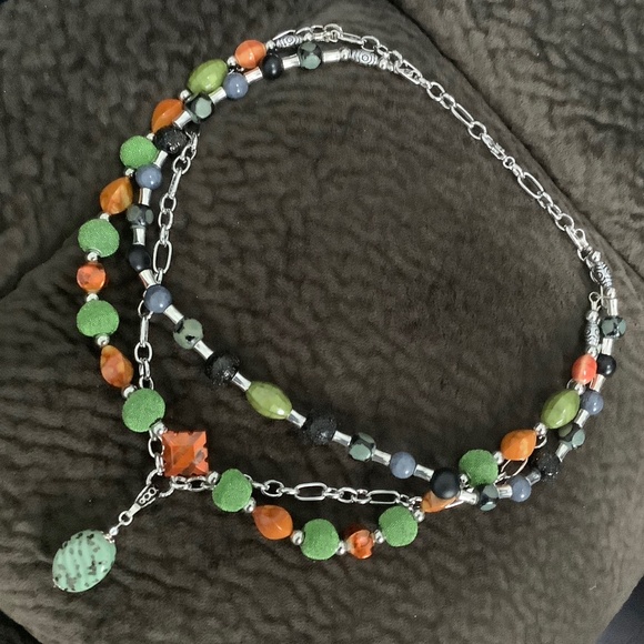 ART BY AMY LABBE Three Strand Necklace 14” long - Picture 8 of 10